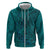 Hawaiian Whales Polynesian Art Motifs Zip Hoodie Turquoise Color - Polynesian Pride