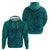 Hawaiian Whales Polynesian Art Motifs Zip Hoodie Turquoise Color - Polynesian Pride