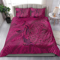 Hawaiian Whales Polynesian Art Motifs Bedding Set Pink Color - Polynesian Pride