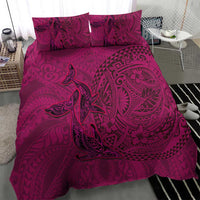 Hawaiian Whales Polynesian Art Motifs Bedding Set Pink Color - Polynesian Pride