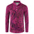 Hawaiian Whales Polynesian Art Motifs Button Sweatshirt Pink Color - Polynesian Pride