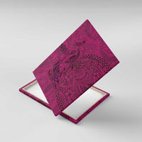 Hawaiian Whales Polynesian Art Motifs Canvas Wall Art Pink Color - Polynesian Pride