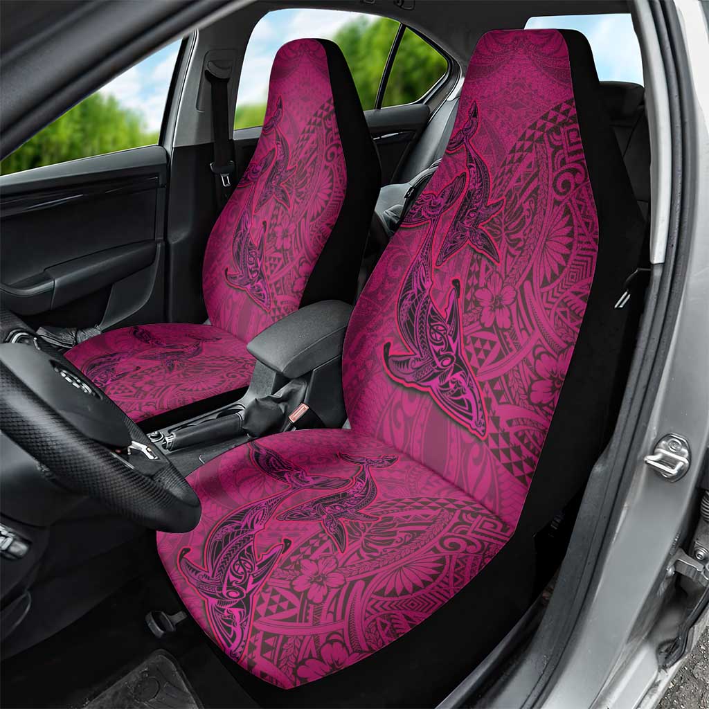 Hawaiian Whales Polynesian Art Motifs Car Seat Cover Pink Color - Polynesian Pride