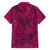 Hawaiian Whales Polynesian Art Motifs Family Matching Off The Shoulder Long Sleeve Dress and Hawaiian Shirt Pink Color - Polynesian Pride
