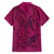 Hawaiian Whales Polynesian Art Motifs Family Matching Puletasi and Hawaiian Shirt Pink Color - Polynesian Pride
