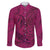 Hawaiian Whales Polynesian Art Motifs Family Matching Puletasi and Hawaiian Shirt Pink Color - Polynesian Pride