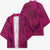 Hawaiian Whales Polynesian Art Motifs Kimono Pink Color - Polynesian Pride