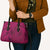 Hawaiian Whales Polynesian Art Motifs Leather Bag Pink Color - Polynesian Pride