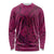 Hawaiian Whales Polynesian Art Motifs Long Sleeve Shirt Pink Color - Polynesian Pride