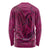 Hawaiian Whales Polynesian Art Motifs Long Sleeve Shirt Pink Color - Polynesian Pride