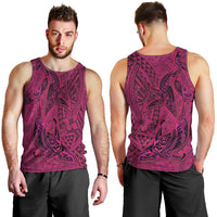 Hawaiian Whales Polynesian Art Motifs Men Tank Top Pink Color - Polynesian Pride