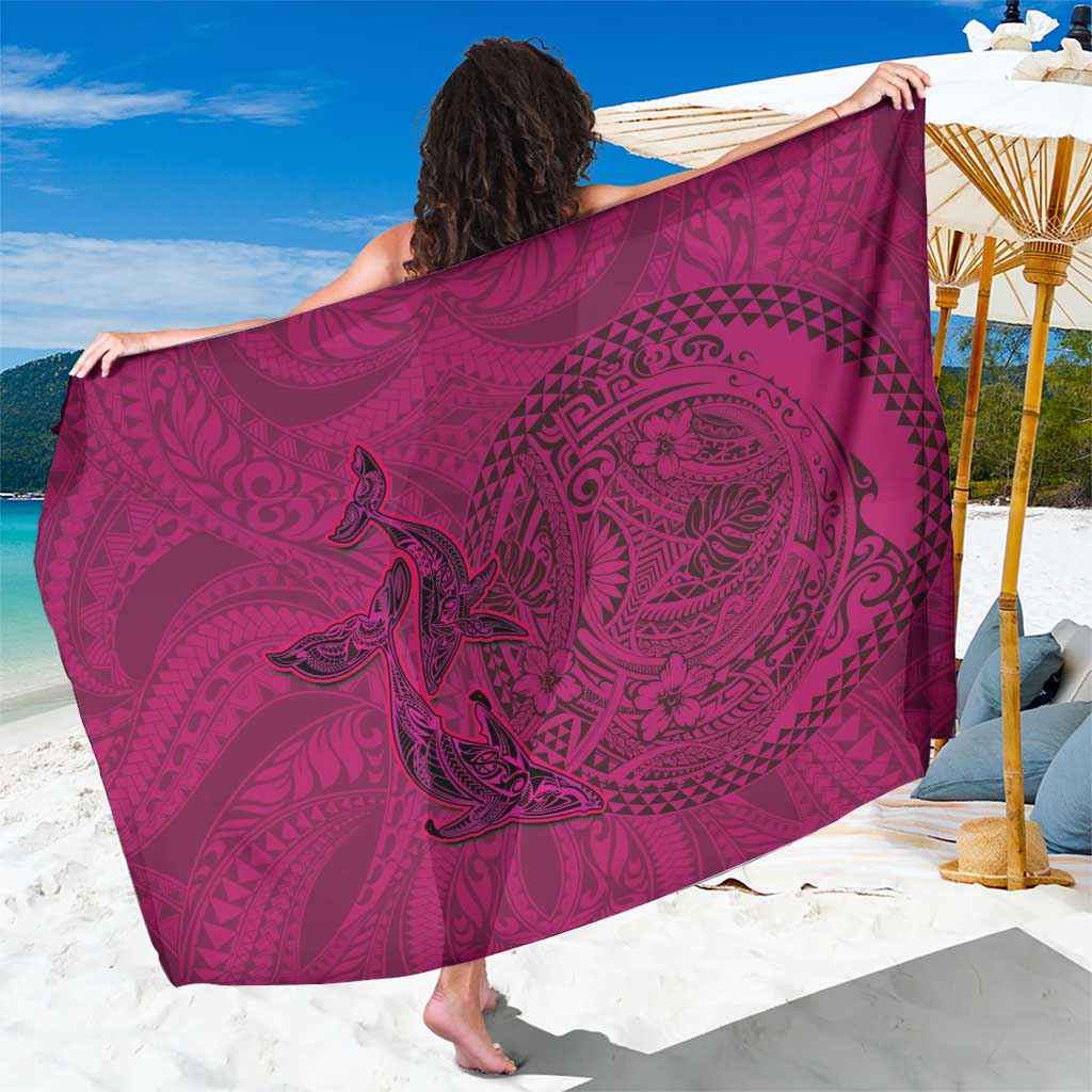 Hawaiian Whales Polynesian Art Motifs Sarong Pink Color LT03 One Size 44 x 66 inches Pink - Polynesian Pride