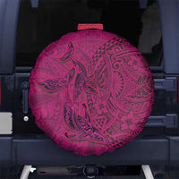 Hawaiian Whales Polynesian Art Motifs Spare Tire Cover Pink Color - Polynesian Pride