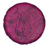 Hawaiian Whales Polynesian Art Motifs Spare Tire Cover Pink Color - Polynesian Pride