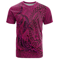 Hawaiian Whales Polynesian Art Motifs T Shirt Pink Color - Polynesian Pride