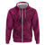 Hawaiian Whales Polynesian Art Motifs Zip Hoodie Pink Color - Polynesian Pride