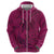 Hawaiian Whales Polynesian Art Motifs Zip Hoodie Pink Color - Polynesian Pride