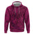 Hawaiian Whales Polynesian Art Motifs Zip Hoodie Pink Color - Polynesian Pride