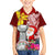 Custom Northern Mariana Islands Christmas Kid Hawaiian Shirt Funny Santa Hug Latte Stone Ylang-ylang and Polynesia Pattern Red LT03 Kid Red - Polynesian Pride
