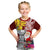 Custom Northern Mariana Islands Christmas Kid T Shirt Funny Santa Hug Latte Stone Ylang-ylang and Polynesia Pattern Red LT03 Red - Polynesian Pride