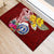 Custom Northern Mariana Islands Christmas Rubber Doormat Funny Santa Hug Latte Stone Ylang-ylang and Polynesia Pattern Red LT03 - Polynesian Pride