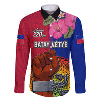 Haiti Battle of Vertieres Family Matching Mermaid Dress and Hawaiian Shirt The Haitian Revolution 220th Anniversary Polynesian Style LT03 Dad's Shirt - Long Sleeve Red - Polynesian Pride