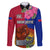 Haiti Battle of Vertieres Family Matching Puletasi Dress and Hawaiian Shirt The Haitian Revolution 220th Anniversary Polynesian Style LT03 Dad's Shirt - Long Sleeve Red - Polynesian Pride