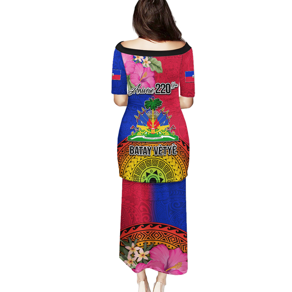 Haiti Battle of Vertieres Family Matching Puletasi Dress and Hawaiian Shirt The Haitian Revolution 220th Anniversary Polynesian Style LT03 - Polynesian Pride