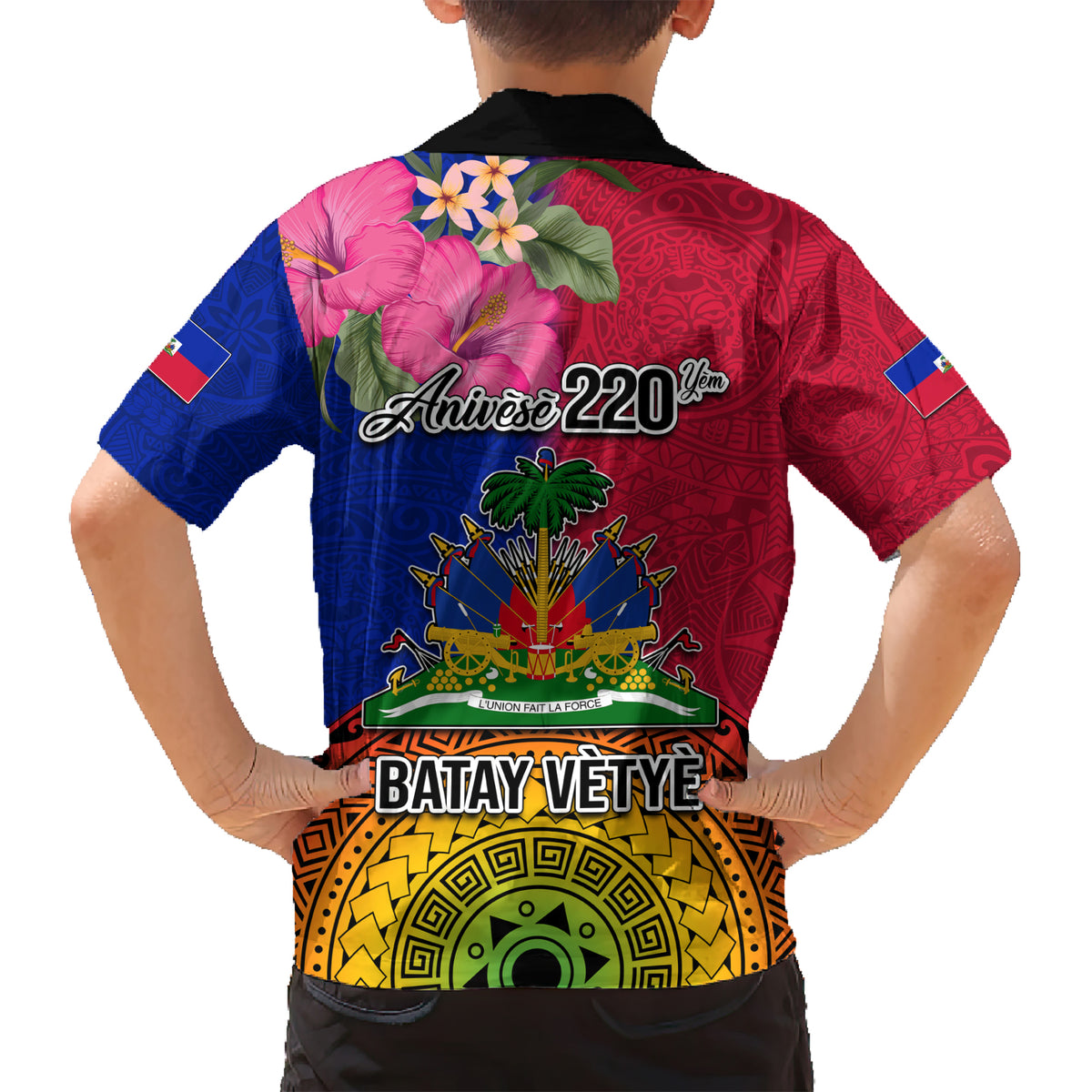 Haiti Battle of Vertieres Kid Hawaiian Shirt The Haitian Revolution 220th Anniversary Polynesian Style LT03 - Polynesian Pride
