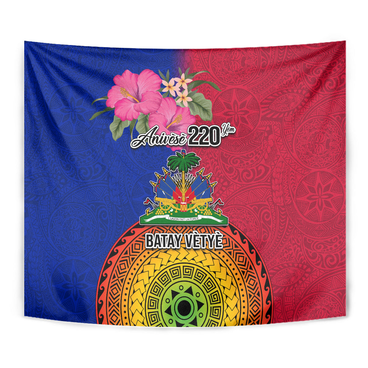 Haiti Battle of Vertieres Tapestry The Haitian Revolution 220th Anniversary Polynesian Style LT03 - Polynesian Pride