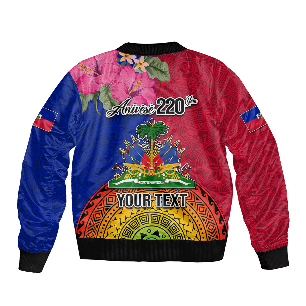 Personalised Haiti Battle of Vertieres Bomber Jacket The Haitian Revolution 220th Anniversary Polynesian Style LT03 - Polynesian Pride