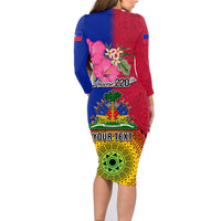 Personalised Haiti Battle of Vertieres Family Matching Long Sleeve Bodycon Dress and Hawaiian Shirt The Haitian Revolution 220th Anniversary Polynesian Style LT03 - Polynesian Pride