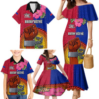 Personalised Haiti Battle of Vertieres Family Matching Mermaid Dress and Hawaiian Shirt The Haitian Revolution 220th Anniversary Polynesian Style LT03 - Polynesian Pride
