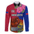 Personalised Haiti Battle of Vertieres Family Matching Mermaid Dress and Hawaiian Shirt The Haitian Revolution 220th Anniversary Polynesian Style LT03 Dad's Shirt - Long Sleeve Red - Polynesian Pride