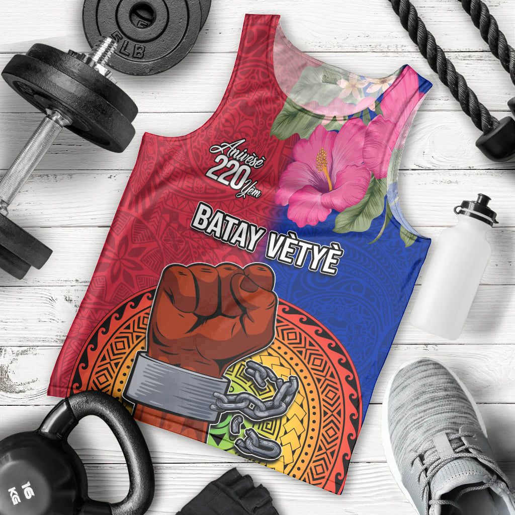 Personalised Haiti Battle of Vertieres Men Tank Top The Haitian Revolution 220th Anniversary Polynesian Style LT03 - Polynesian Pride