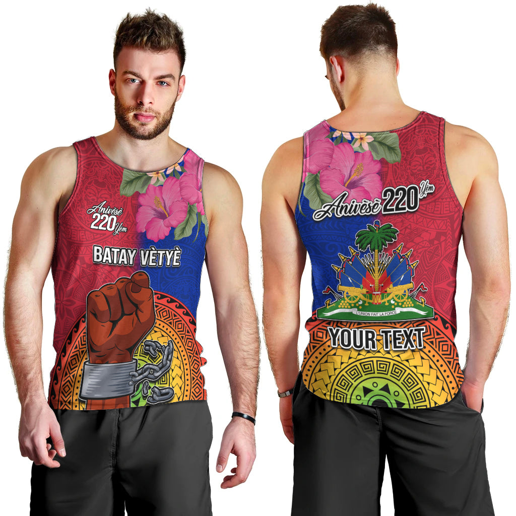Personalised Haiti Battle of Vertieres Men Tank Top The Haitian Revolution 220th Anniversary Polynesian Style LT03 - Polynesian Pride