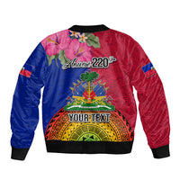 Personalised Haiti Battle of Vertieres Sleeve Zip Bomber Jacket The Haitian Revolution 220th Anniversary Polynesian Style LT03 - Polynesian Pride