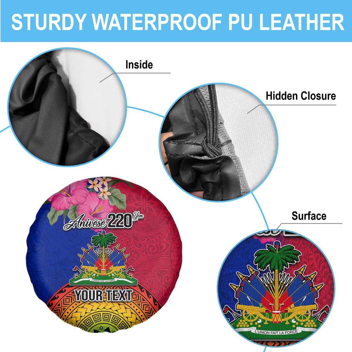 Personalised Haiti Battle of Vertieres Spare Tire Cover The Haitian Revolution 220th Anniversary Polynesian Style LT03 - Polynesian Pride