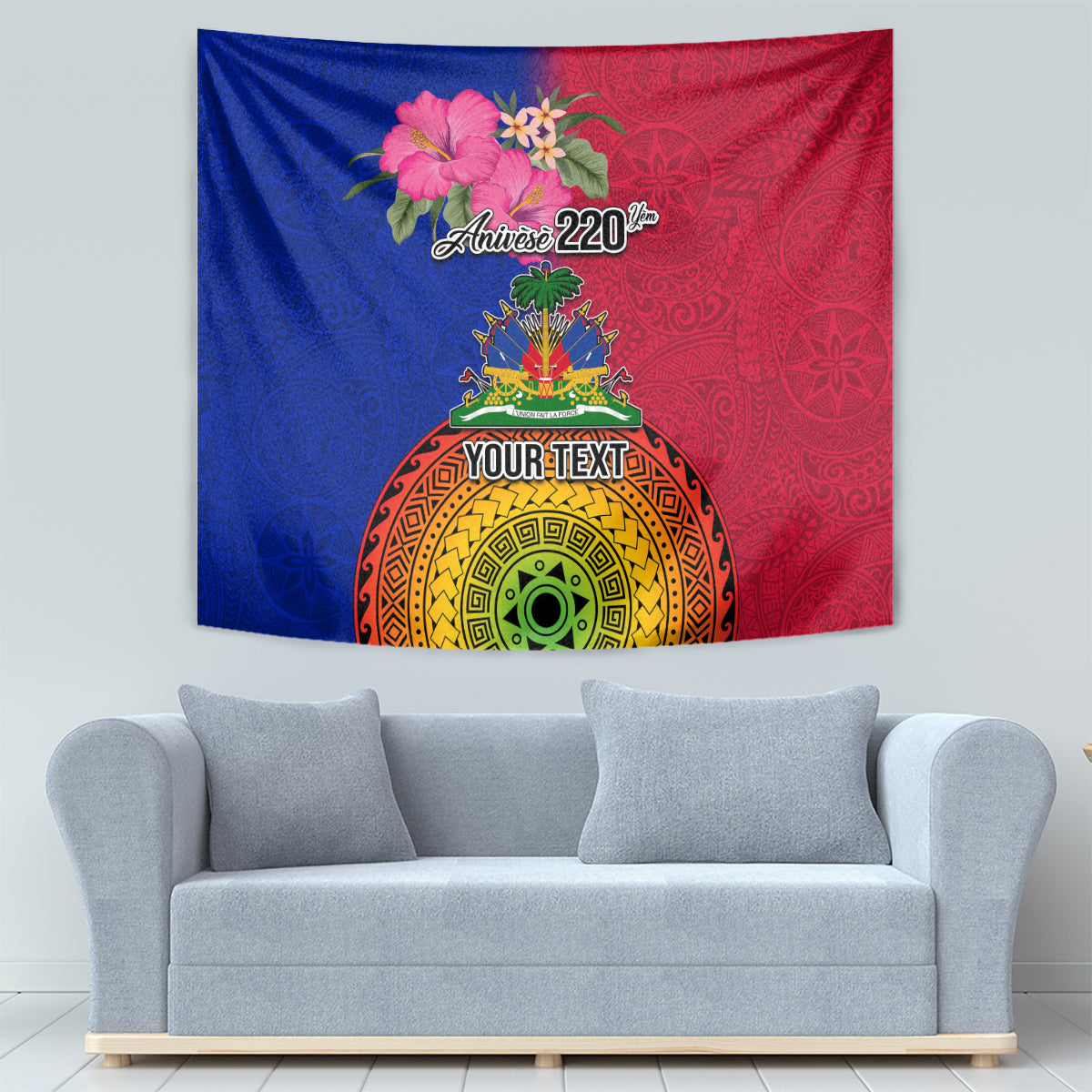 Personalised Haiti Battle of Vertieres Tapestry The Haitian Revolution 220th Anniversary Polynesian Style LT03 - Polynesian Pride