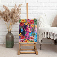 Polynesian Women Canvas Wall Art Tropical Plant - Vibrant Surreal Dreamscape Vibe