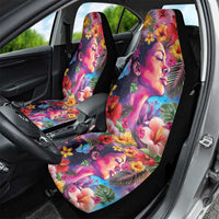 Polynesian Women Car Seat Cover Tropical Plant - Vibrant Surreal Dreamscape Vibe