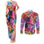 Polynesian Women Couples Matching Tank Maxi Dress and Long Sleeve Button Shirt Tropical Plant - Vibrant Surreal Dreamscape Vibe