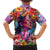 Polynesian Women Family Matching Off The Shoulder Long Sleeve Dress and Hawaiian Shirt Tropical Plant - Vibrant Surreal Dreamscape Vibe