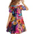 Polynesian Women Family Matching Off The Shoulder Long Sleeve Dress and Hawaiian Shirt Tropical Plant - Vibrant Surreal Dreamscape Vibe