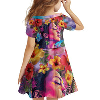 Polynesian Women Family Matching Summer Maxi Dress and Hawaiian Shirt Tropical Plant - Vibrant Surreal Dreamscape Vibe