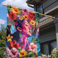 Polynesian Women Garden Flag Tropical Plant - Vibrant Surreal Dreamscape Vibe LT03 - Polynesian Pride