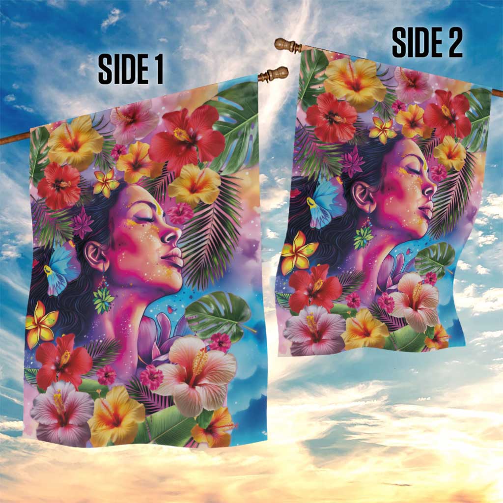 Polynesian Women Garden Flag Tropical Plant - Vibrant Surreal Dreamscape Vibe LT03 - Polynesian Pride