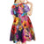 Polynesian Women Kid Short Sleeve Dress Tropical Plant - Vibrant Surreal Dreamscape Vibe