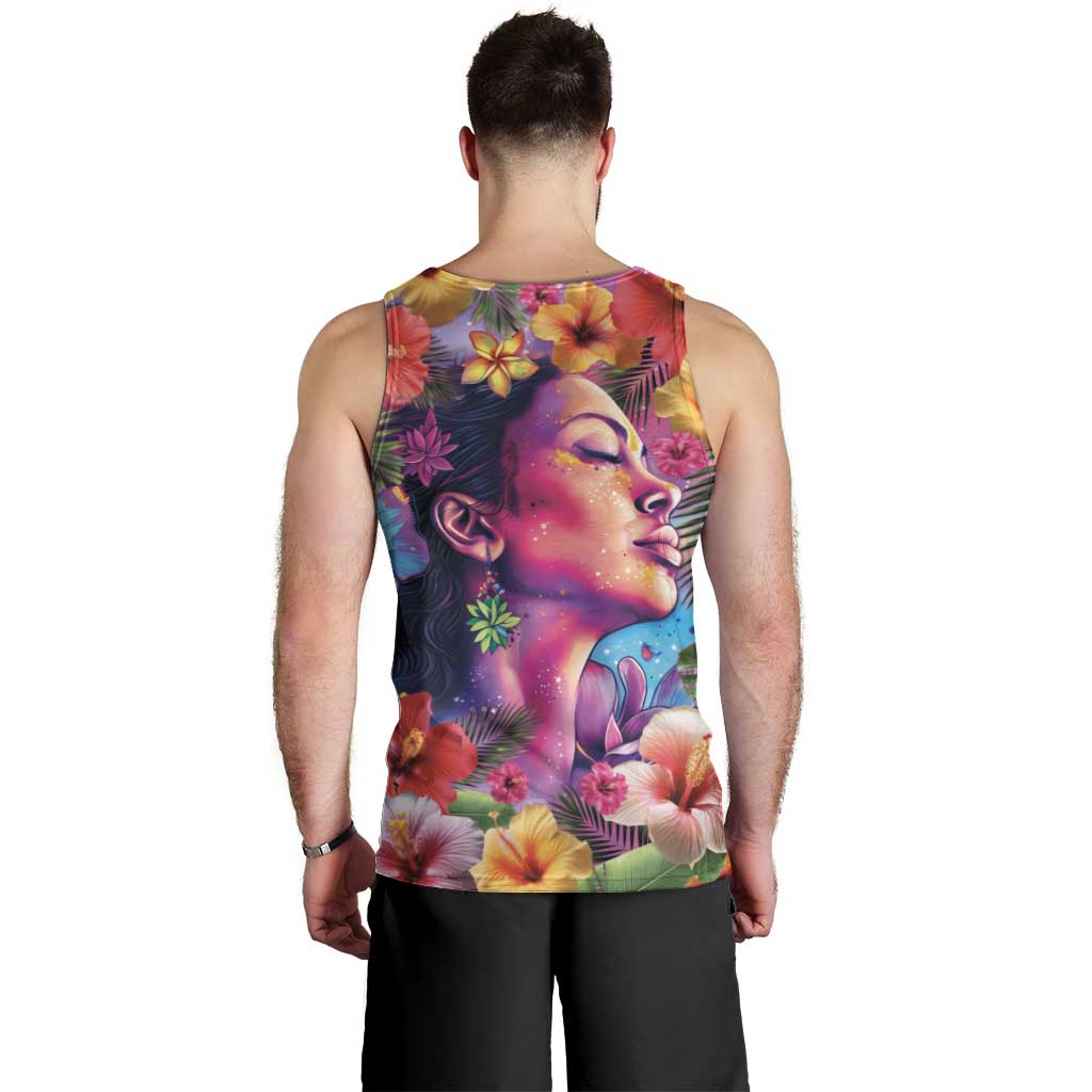 Polynesian Women Men Tank Top Tropical Plant - Vibrant Surreal Dreamscape Vibe