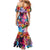 Polynesian Women Mermaid Dress Tropical Plant - Vibrant Surreal Dreamscape Vibe